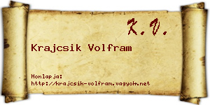 Krajcsik Volfram névjegykártya
